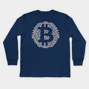 Bitcoin logo with crypto words Kids Long Sleeve T-Shirt